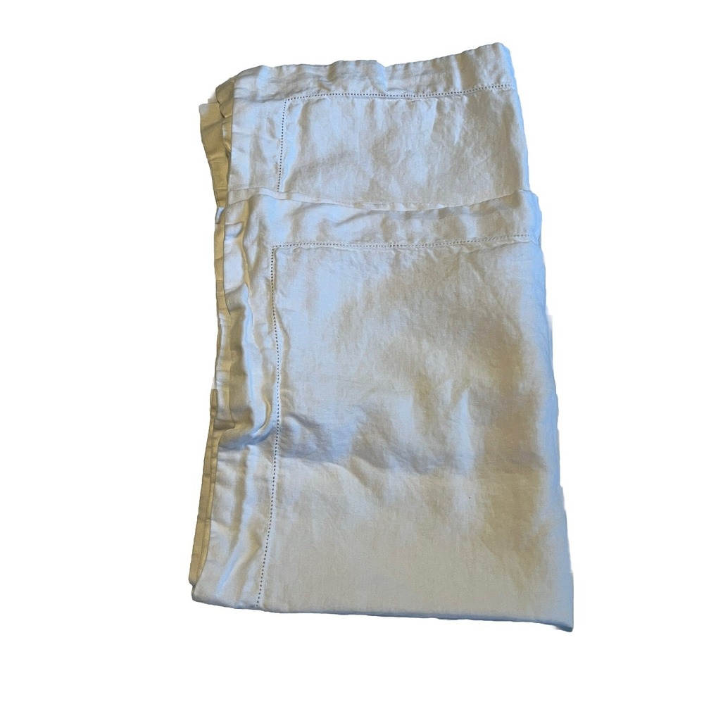 pottery barn pillow cover Sham Size 26X20 100% Linen White set Of 2